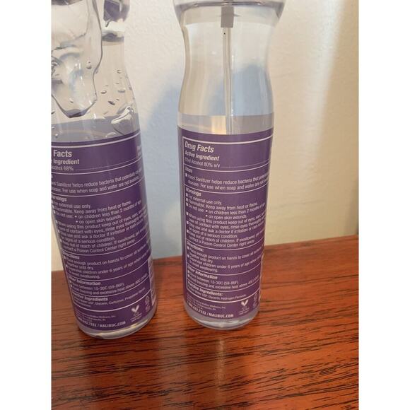 Malibu C Cur 8 Hand Sanitizer Bundle Gel spray ethyl antiseptic NEW vegan 9oz - Picture 4 of 6